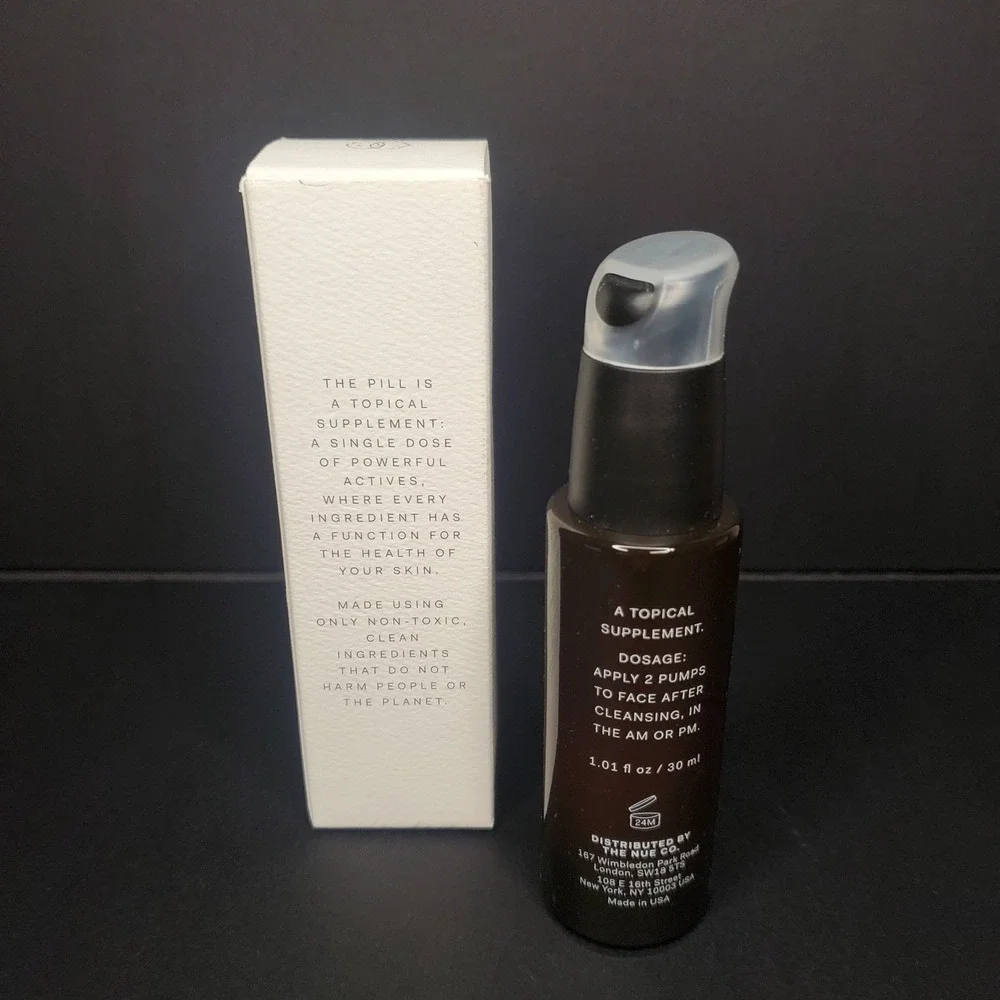 The Nue Co. The Pill Topical Skin Supplement Vit. C AHA HA 101 fl oz 30 ml NIB‎